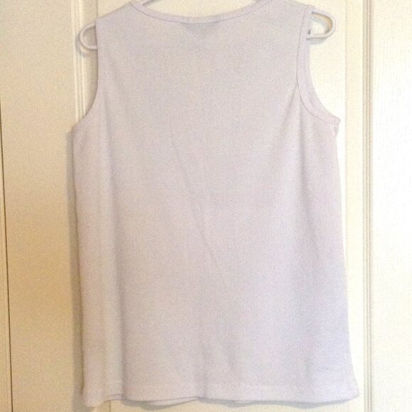 Penningtons Women's White Tank Top Size X Stretchy Gym Sports Casual Activewear - Picture 4 of 6